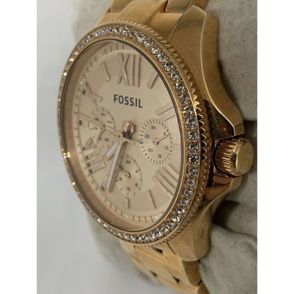 Fossil AM4483 Women's Stainless Steel Analog Rose Gold Dial Quartz Watch AA452 - Picture 3 of 11